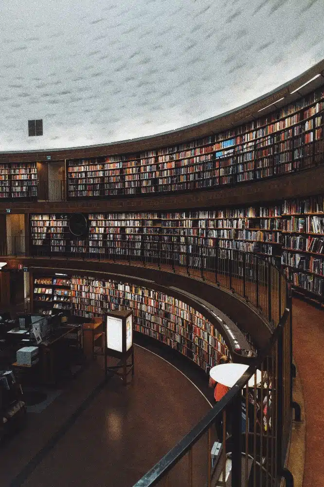 prestigious library inside of a school