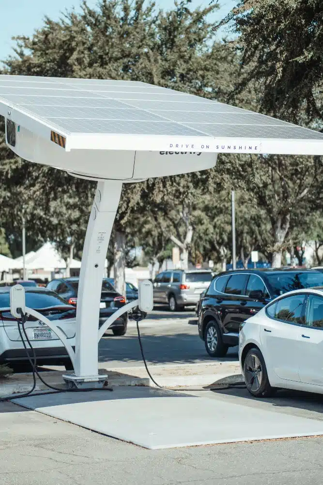 solar powered commercial ev charging station